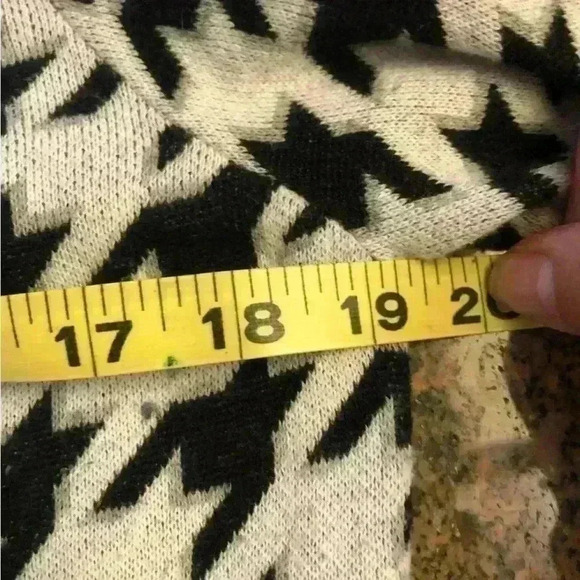 Merona White Black Herringbone Cardigan Sweater with Buttons Women Large - Picture 6 of 8